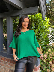 Green Reverse Seam Round Neck Diana