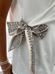 White Soft Drape Bow Top Joanie