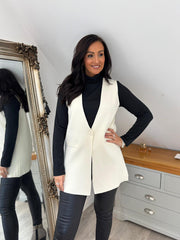 Antique Cream Single Button Waistcoat Kylie