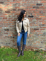 Stone Faux Suede Jacket Shana