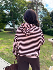 Chocolate & Rose Striped Hoodie Ella