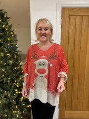 Red Rudolf Shimmer Top Robyn