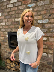 White Pearl Heart Top Anita