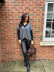 Charcoal Knitted Waistcoat Lillian