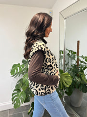 Winter White Leopard Fleece Waistcoat Paris