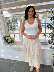 Stone Broderie Skirt Jolie