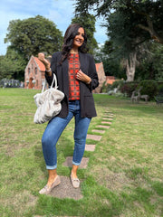 Rust Tartan Super Soft Round Neck