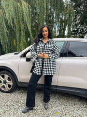 Monochrome Dogtooth Coat Ruth