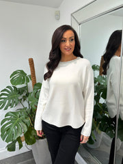 Winter White Embellished Trim Jumper Sarah