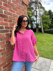 Lipstick Polka Dot Top Everly