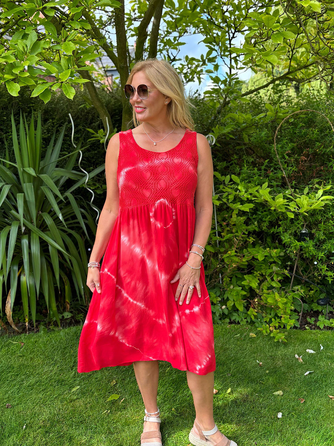 Red Heart Knit Tie Dye Dress Selina Tillett's
