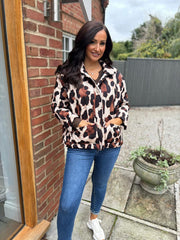 Chocolate Leopard Quilted Coat Adele