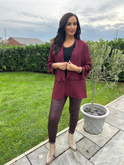 Wine Pinstripe Take You Anywhere Jacket