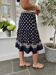 Navy Polka Dot Skirt Bailey