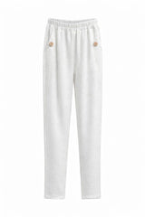 White Straight leg Comfort fit pull on Trousers