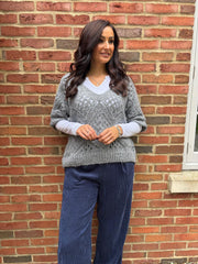 Grey Cosy Diamond Knit Sofia