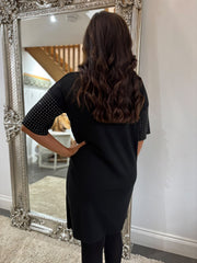 Black Studded Knit Dress Serena