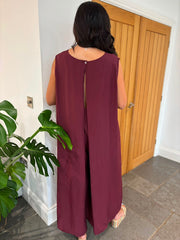 Wine Wide Leg Jumpsuit Kaylee