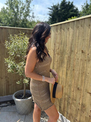 Mocha Shimmer Knit Dress Dora