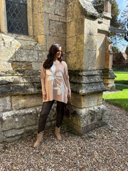 Camel Applique Flower Knit Ella