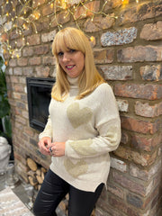 Stone Heart Roll Neck Jumper Emmie
