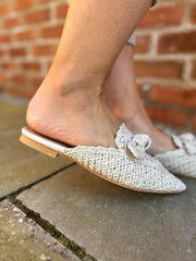 Stone Pointed Toe Slip On Shoes