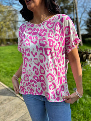 Lipstick Pink Leopard Tee Reese