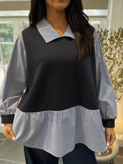 Navy Mock Shirt Jumper Scarlett