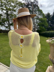 Lemon Ruffle Sleeve Knit Alexis