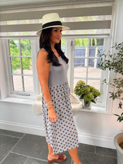 Grey Polka Dot Panel Dress Coraline