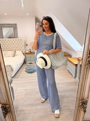 Navy Geometric Pattern Co-ord Indie
