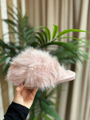 Pink Fluffy Mule Slippers