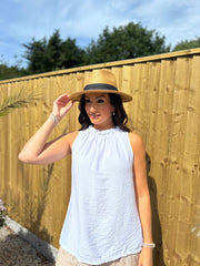 White Sleeveless Top Tiana