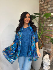 Blue Marl Two Piece Scarf Knit Danni