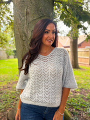 Grey Soft Chevron Knit Ensley