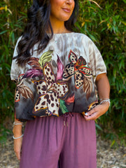 Black Leopard Floral Top Sasha