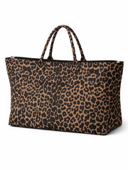 Mocha Leopard Fabric Tote Bag