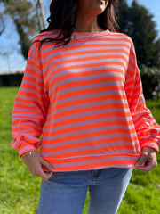 Orange Striped Sweatshirt Michaela
