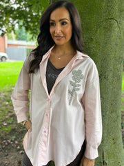 Pink Diamante Flower Shirt Kristie
