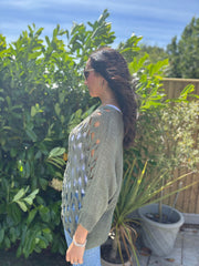 Khaki Wave Open Knit Jumper Marian
