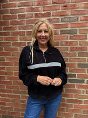 Black Chenille Half Zip Jumper Hazel