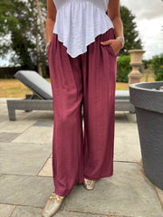 Wine Tina Trousers