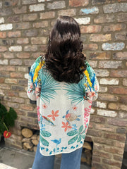 Cream Tropical Print Shirt Aubree