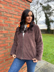 Chocolate Hooded Zip Fleece Alex