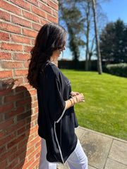 Black Butterfly Crepe Top Gail