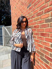 Black Animal Print Blouse Hailey