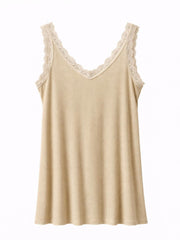 Stone Lace Ribbed Vest Top Libby