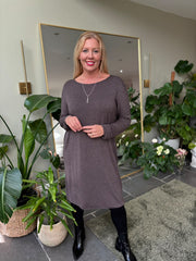 Chocolate Soft Touch Tunic Dress Alma