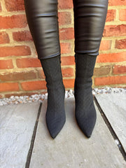 Black Pointed High Heel Boots