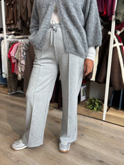 Grey Drawstring Seam Front Trousers